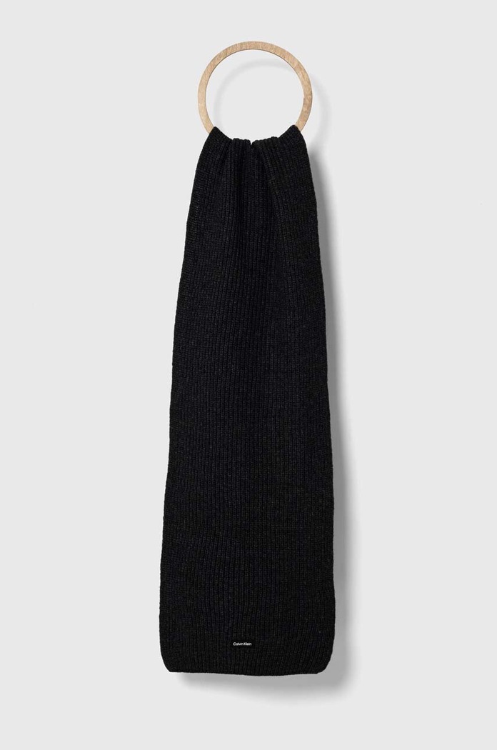 Calvin Klein szalik wełniany wełna szary K50K510995