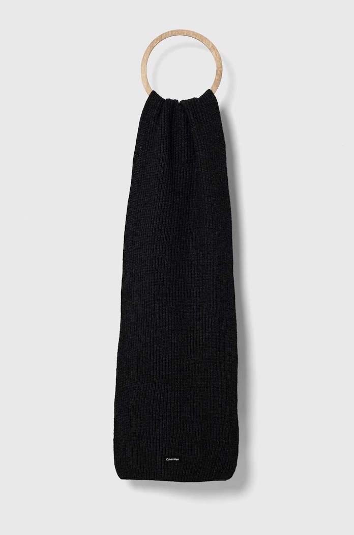 Calvin Klein szalik wełniany wełna szary K50K510995
