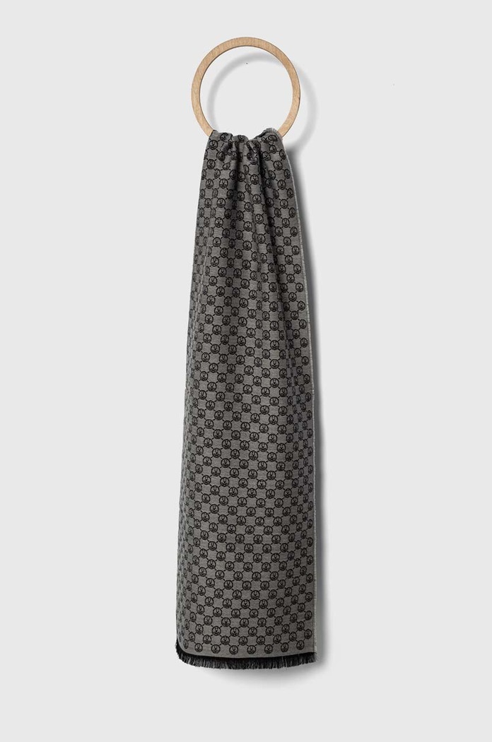 Moschino esarfa de lana cu modele maro M5131.50066