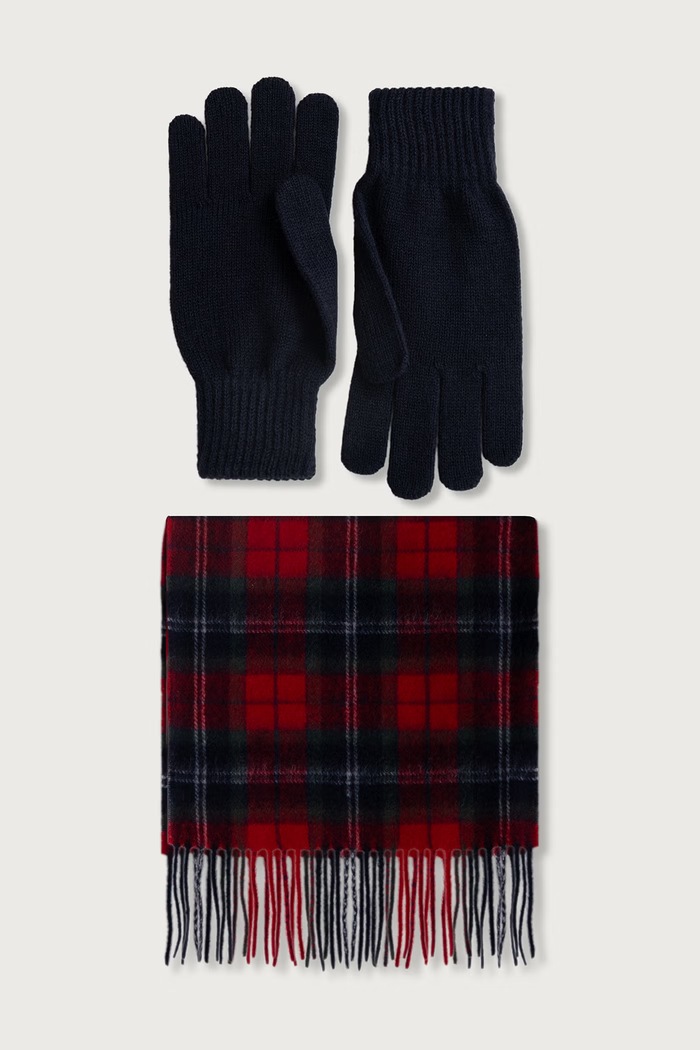Barbour Komplet z wełny czerwony MGS0018
