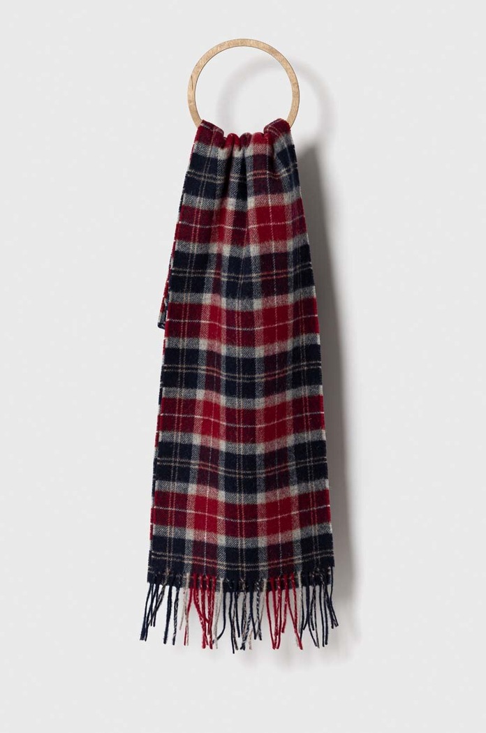 Barbour eșarfă de lână cu modele rosu USC0001