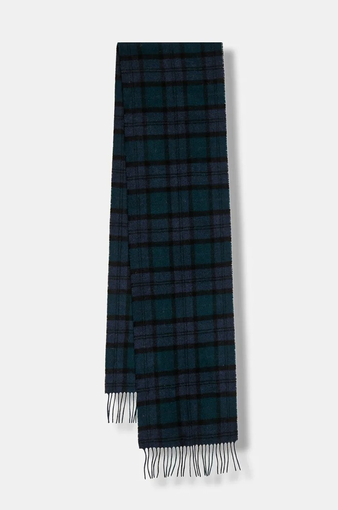 Barbour sciarpa in lana lana blu navy USC0001
