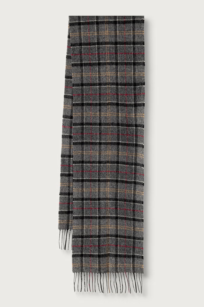 Barbour szalik wełniany szary USC0001