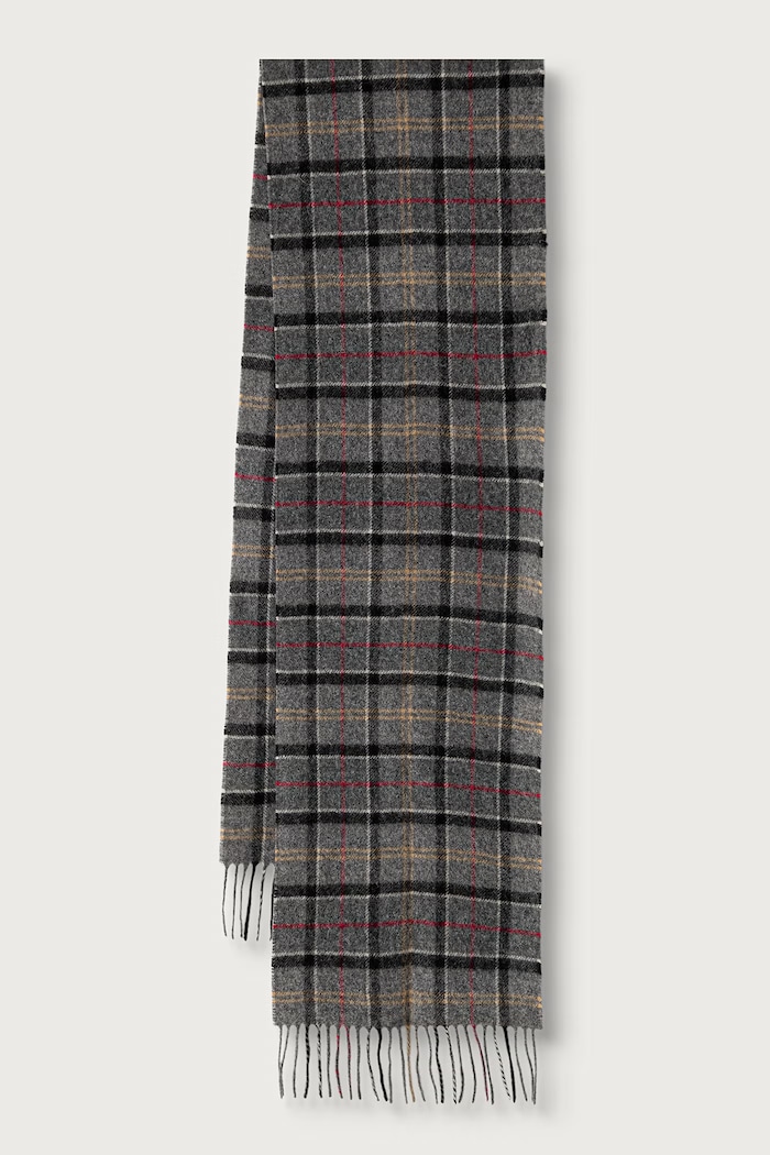 Barbour szalik wełniany szary USC0001