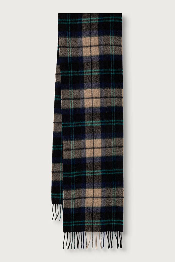 Barbour szalik wełniany zielony USC0002