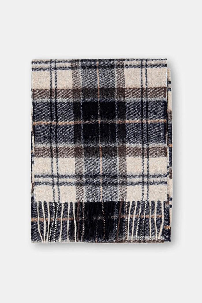 Barbour szalik wełniany USC0002 brązowy AA00