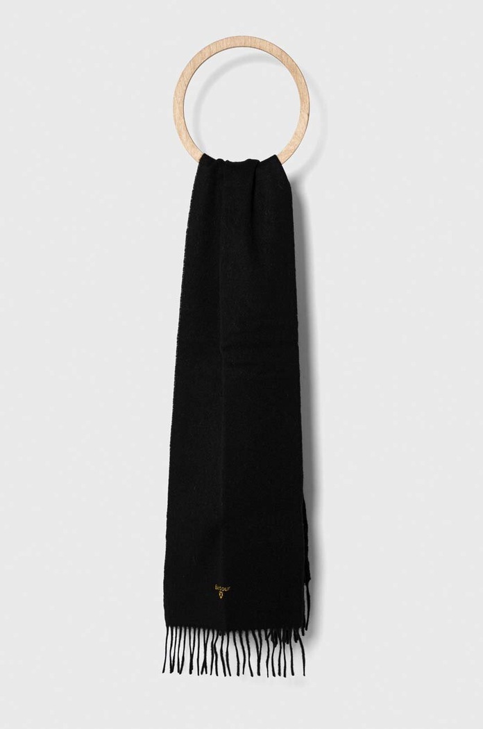 Barbour eșarfă de lână uni negru USC0008