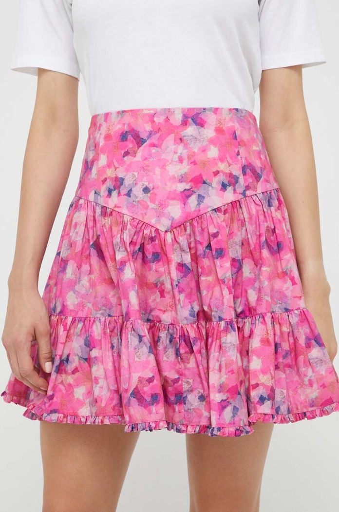 Bavlněná sukně Custommade mini růžová 999376930