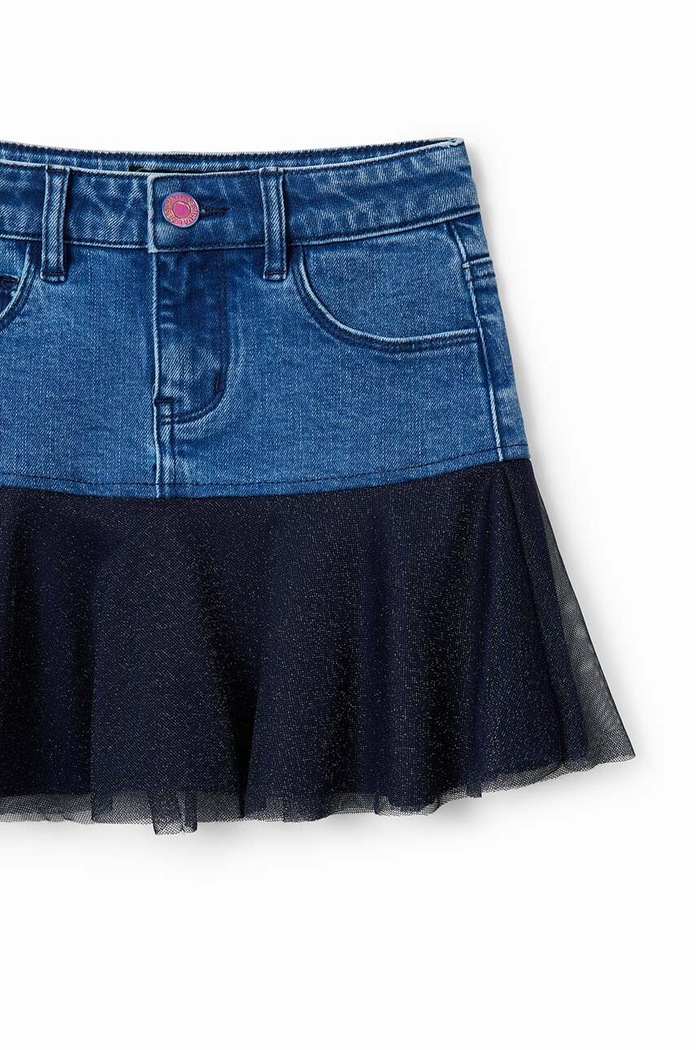 Fustă din denim Desigual 23WGFD05 albastru