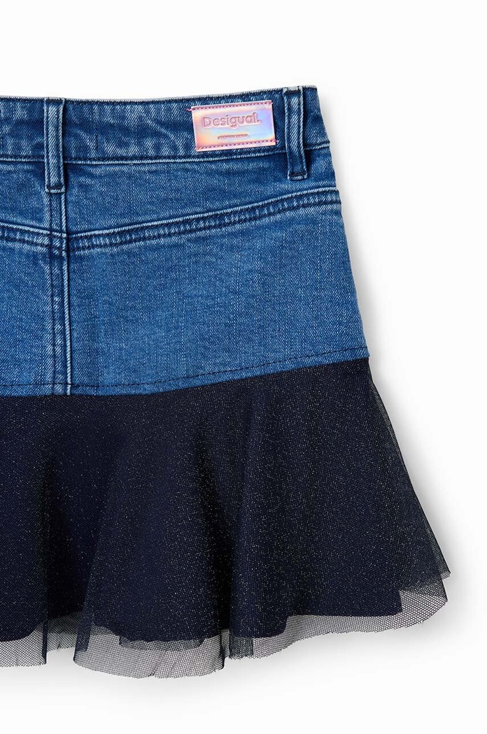 Fustă din denim Desigual albastru 23WGFD05