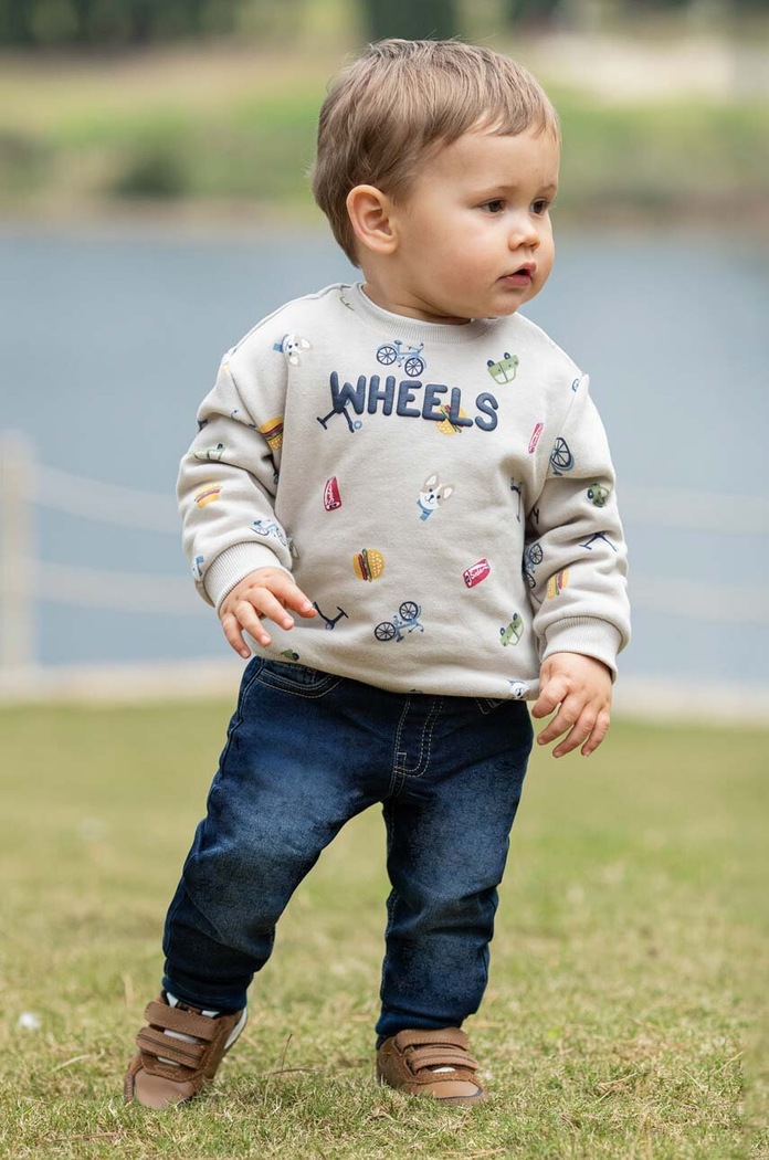 Mayoral jeansy niemowlęce jogger soft denim Planet friendly niebieski 2539.3G.Baby.9BYX