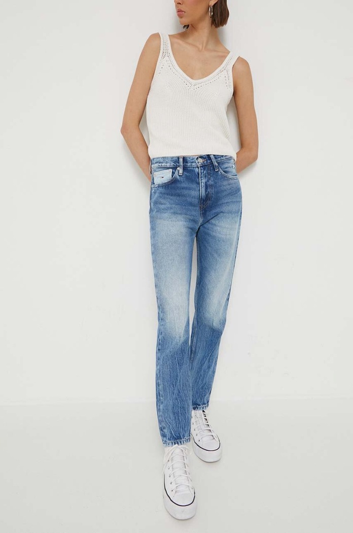 Džíny Tommy Jeans Izzie Planet friendly modrá DW0DW16091