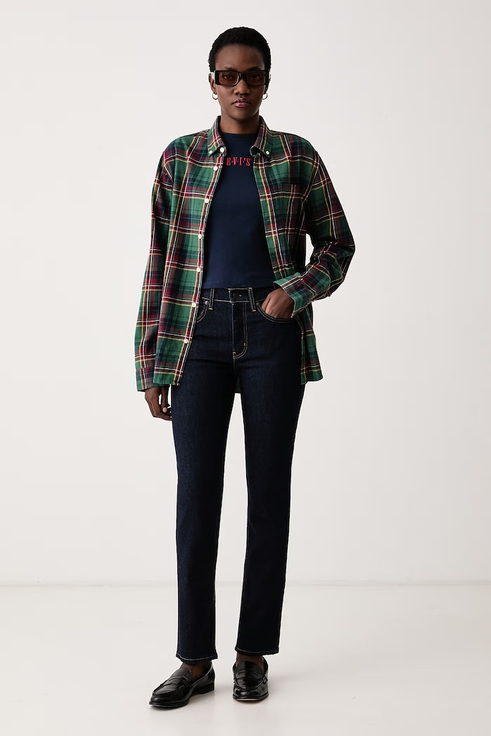 Levi's Jeansy skinny damskie 724 HIGH RISE STRAIGHT 18883.0227 granatowy AA00