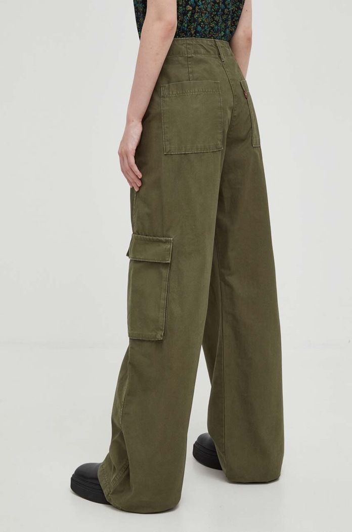 Odzież Levi's spodnie bawełniane BAGGY CARGO A6077.0004 zielony