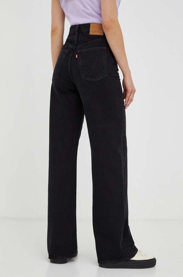 Ρούχα Τζιν παντελόνι Levi's RIBCAGE WIDE LEG H223 A6081.0001 μαύρο