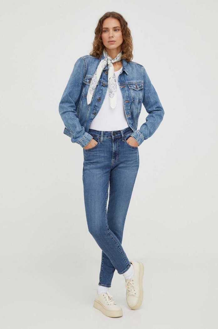 Levi's jeansy 721 HIGH RISE SKINNY Planet friendly niebieski 18882.0595