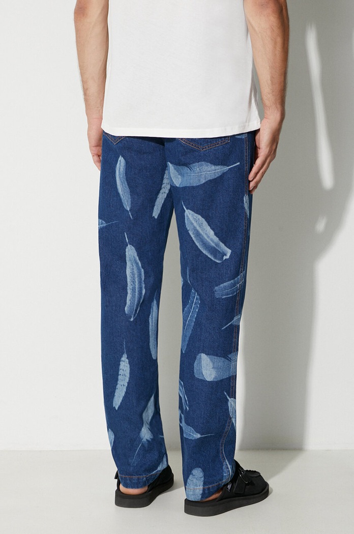 Oblečení Džíny Marcelo Burlon Aop Wind Feathers CMYA033F23DEN0023401 námořnická modř