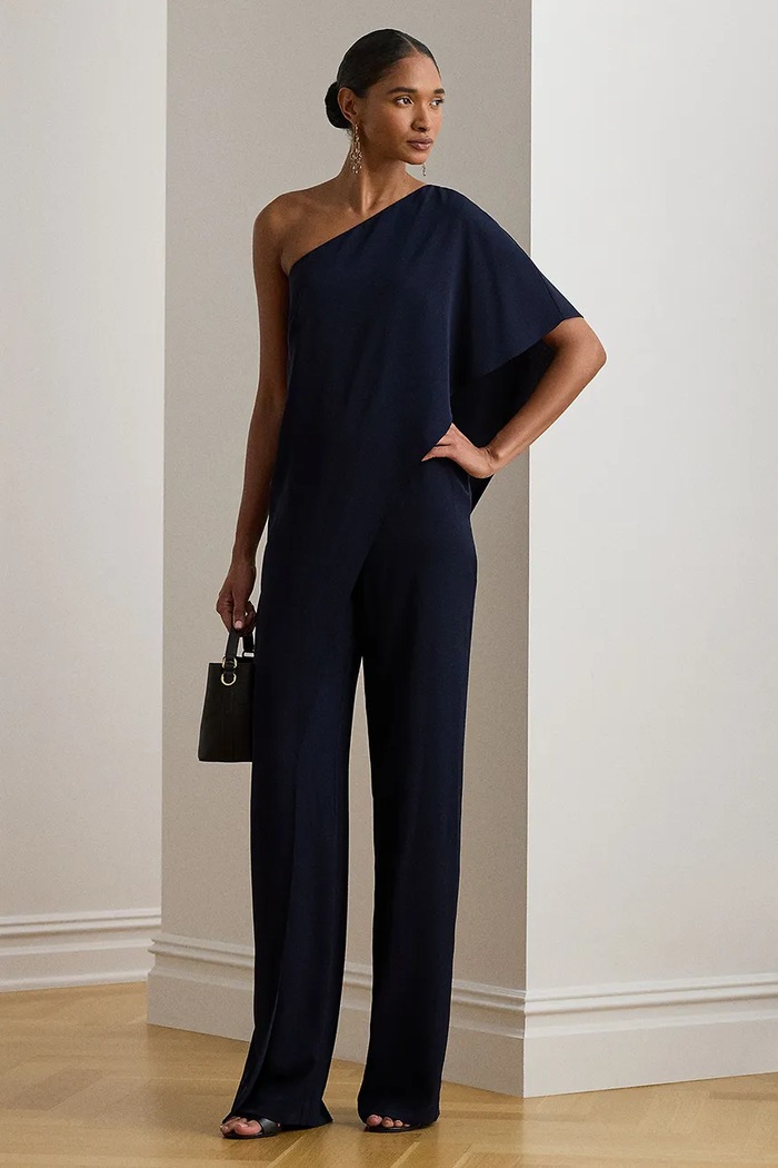 Lauren Ralph Lauren kombinezon tkanina granatowy 253909456
