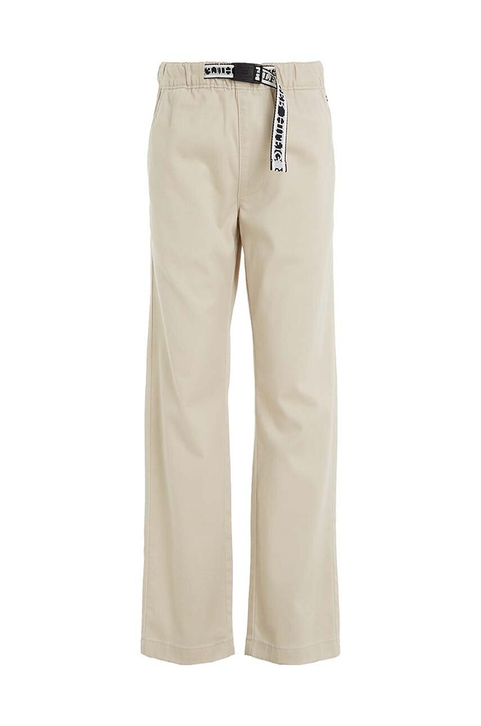 Dětské kalhoty Tommy Hilfiger KB0KB08280.128.176.9BYX béžová AW23