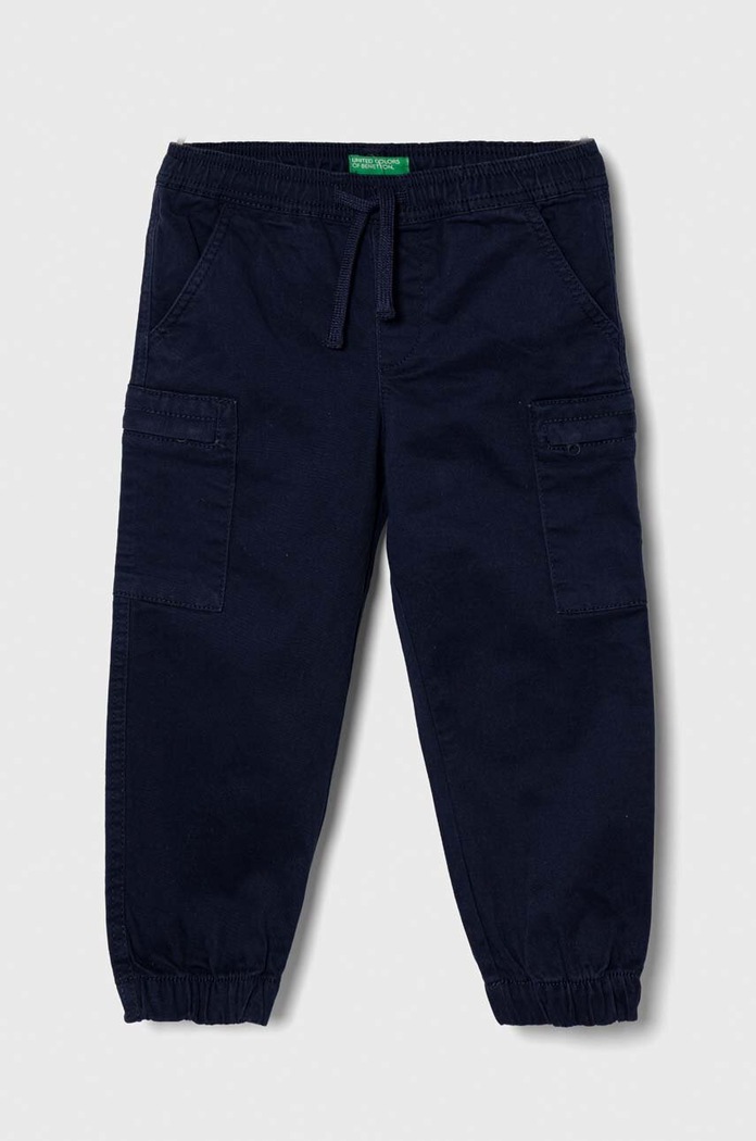 United Colors of Benetton spodnie dziecięce z elastanem granatowy 4HM6GF013.P.SEASONAL
