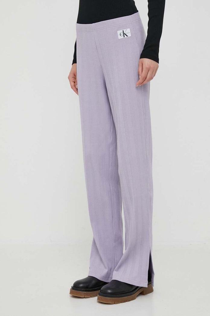 Tepláky Calvin Klein Jeans fialová J20J221597