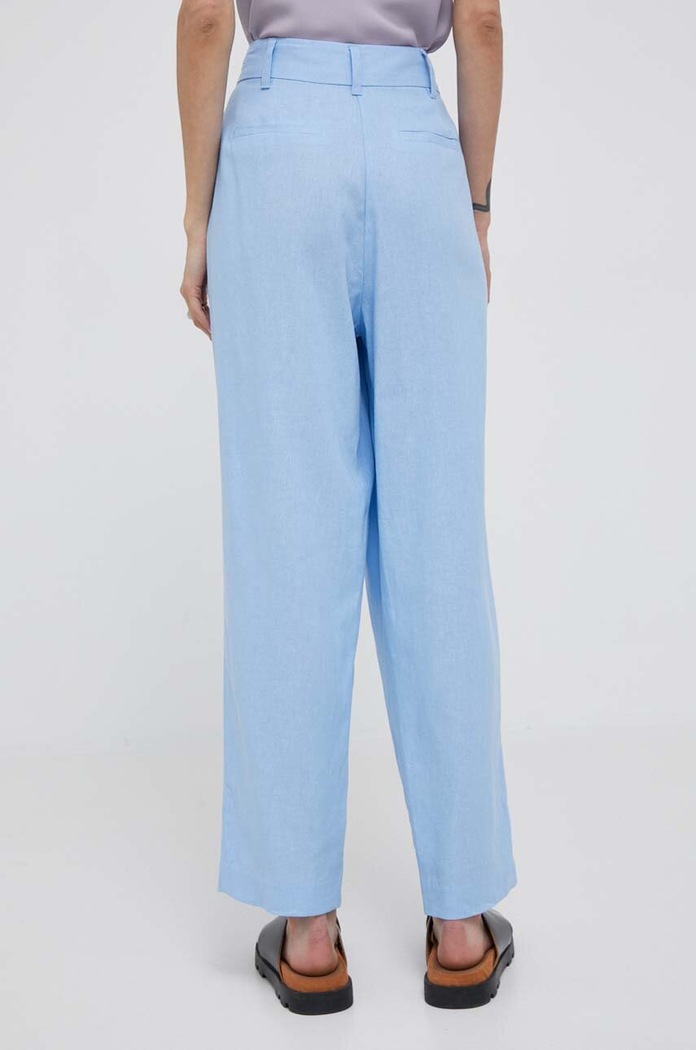 Ρούχα Λινό παντελόνι DKNY P3DKCR52 μπλε