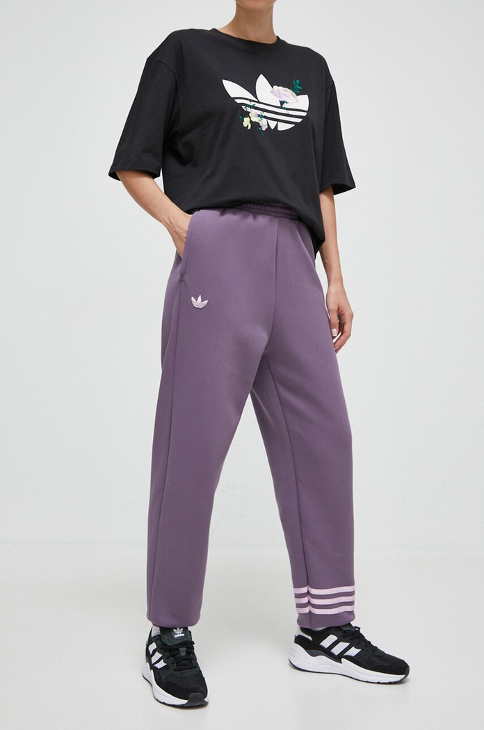 adidas Originals spodnie dresowe dzianina fioletowy IP6506
