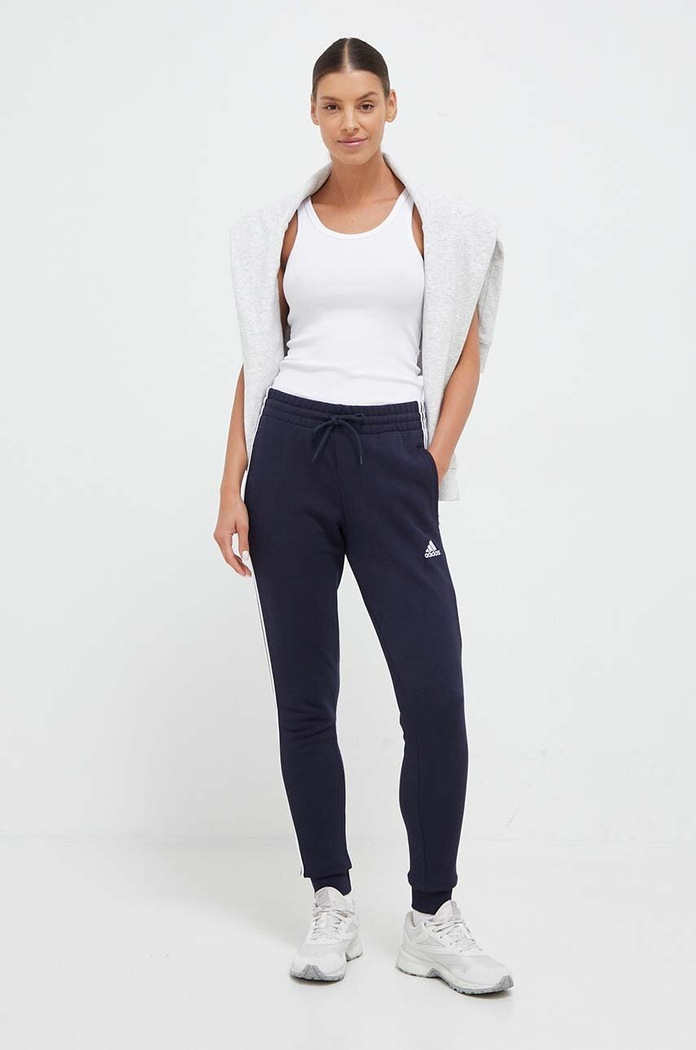 Памучен спортен панталон adidas IC9923 тъмносин NC24