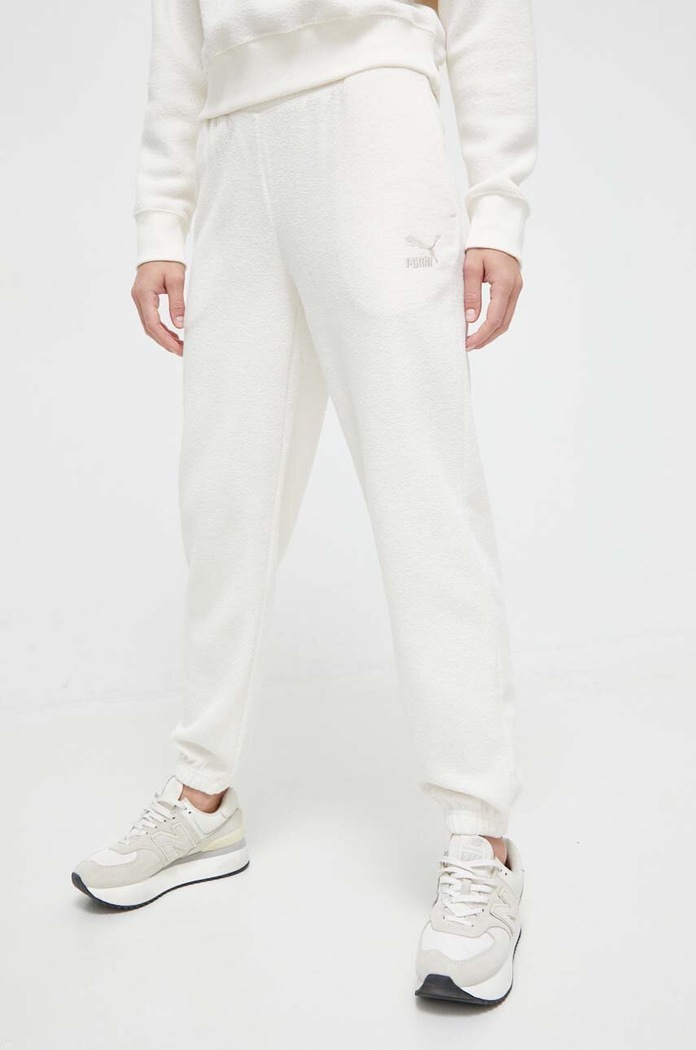 Puma pantaloni de trening tricotaj bej 621414
