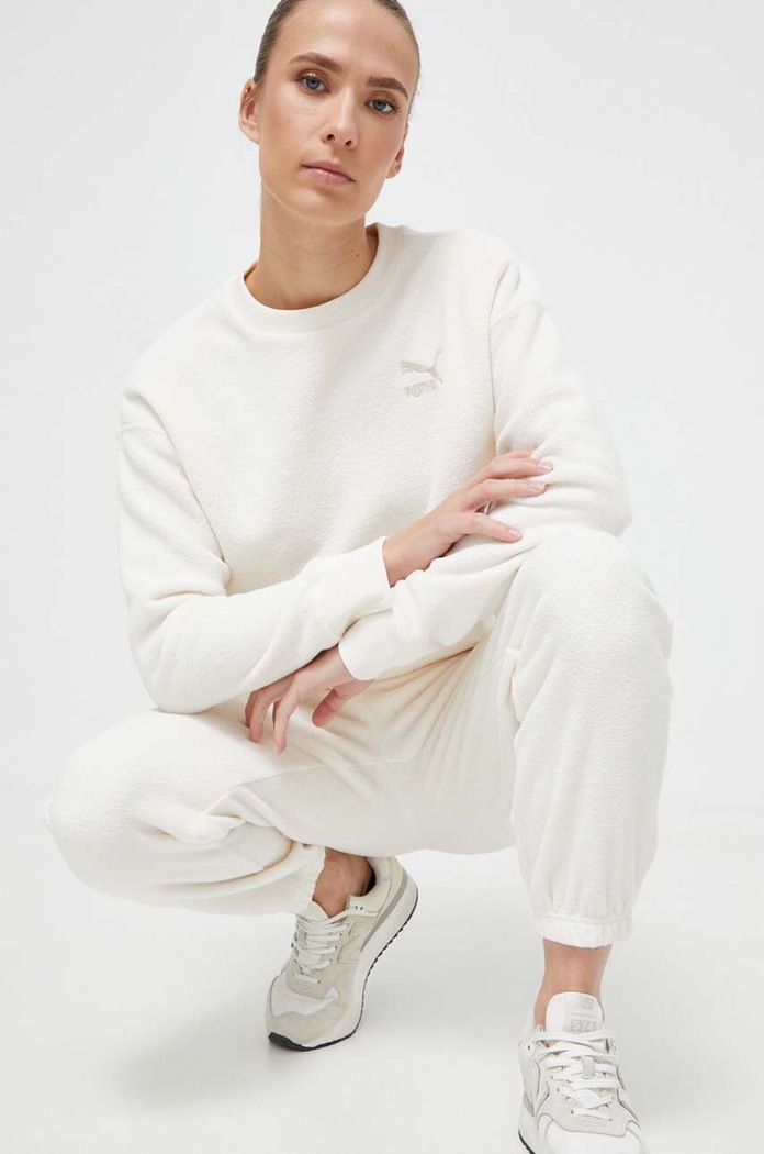 Puma pantaloni de trening 621414 bej AW23