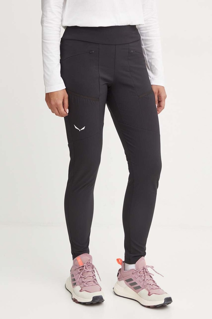 Turistické nohavice Salewa Puez Warm Durastretch Cargo látka čierna 00.0000028483