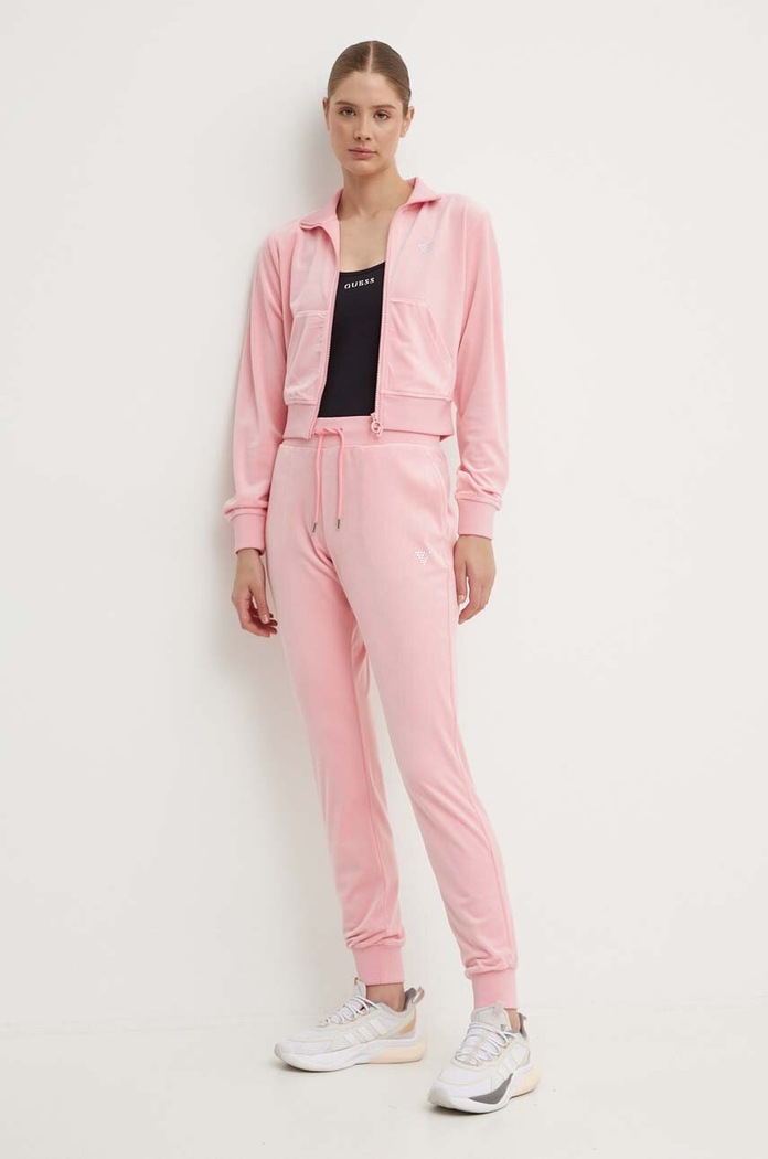 Guess spodnie dresowe V3BB27.KBXI2 różowy SS25