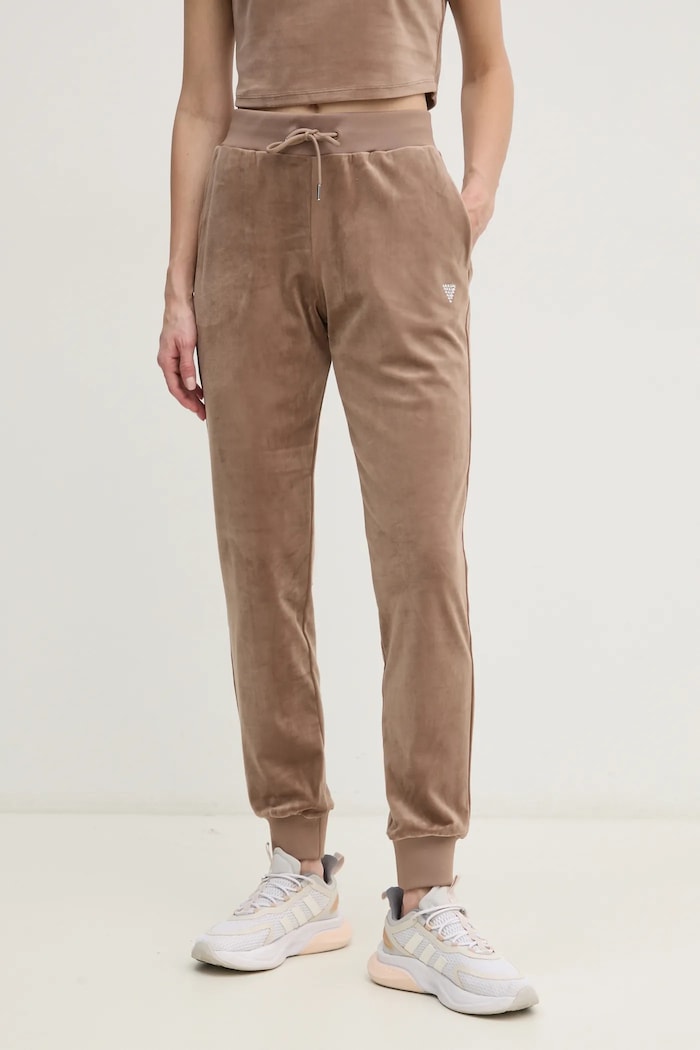 Guess pantaloni della tuta marrone V3BB27.KBXI2