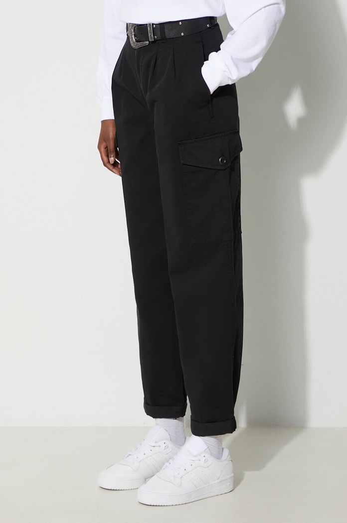 Βαμβακερό παντελόνι Carhartt WIP μαύρο I029789.89GD