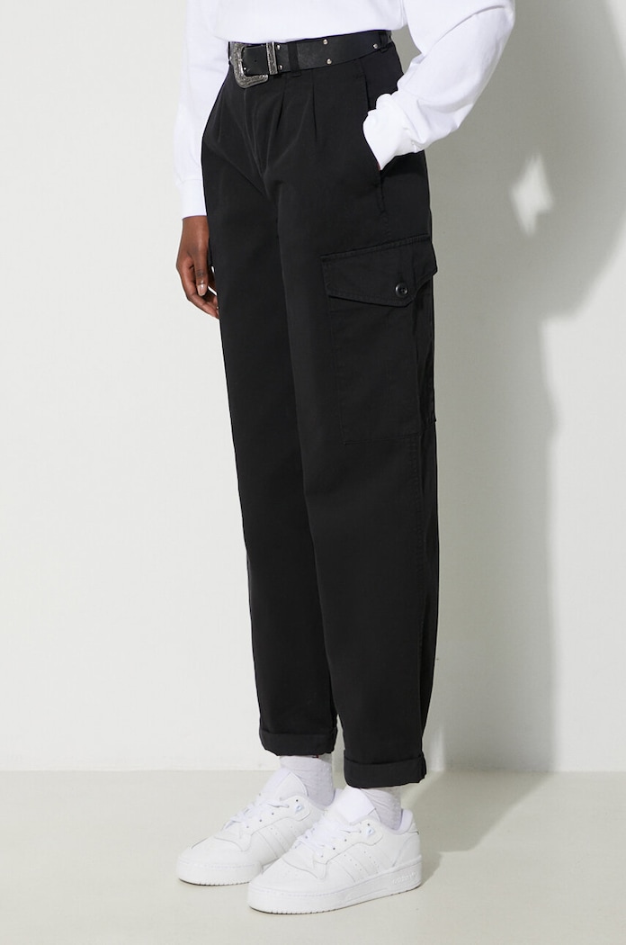 Βαμβακερό παντελόνι Carhartt WIP μαύρο I029789.89GD