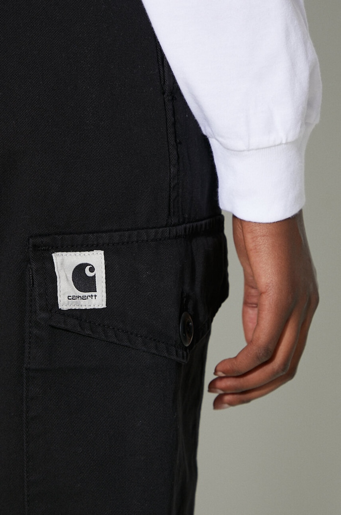 Βαμβακερό παντελόνι Carhartt WIP I029789.89GD μαύρο