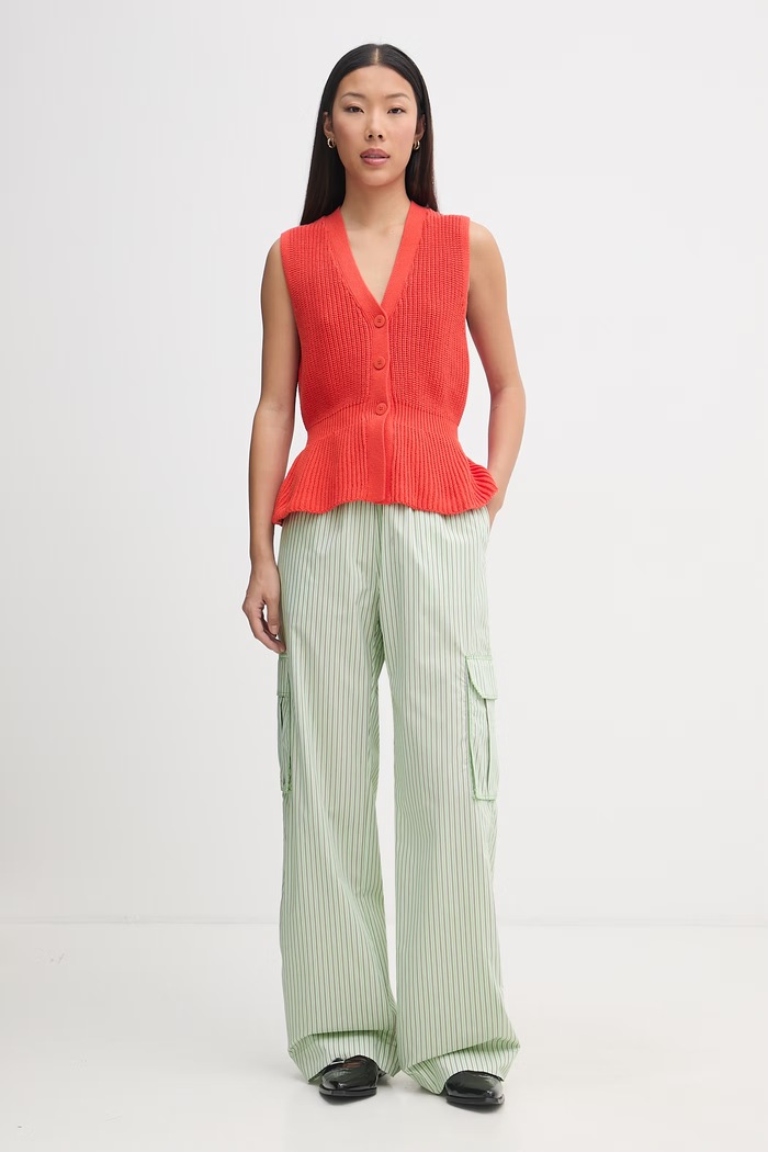 Stine Goya pantaloni in cotone Fatuna SG5146 verde AW23