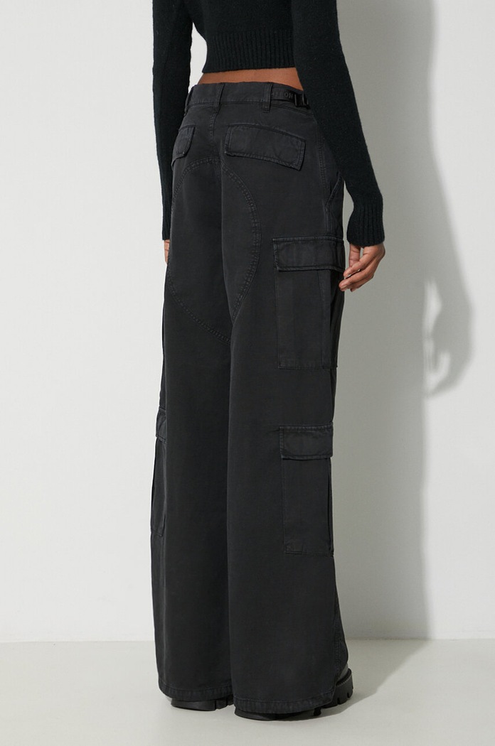 Abbigliamento Heron Preston pantaloni in lino misto Vintage Wash Canvas Cargo HWCF008F23FAB0011000 nero