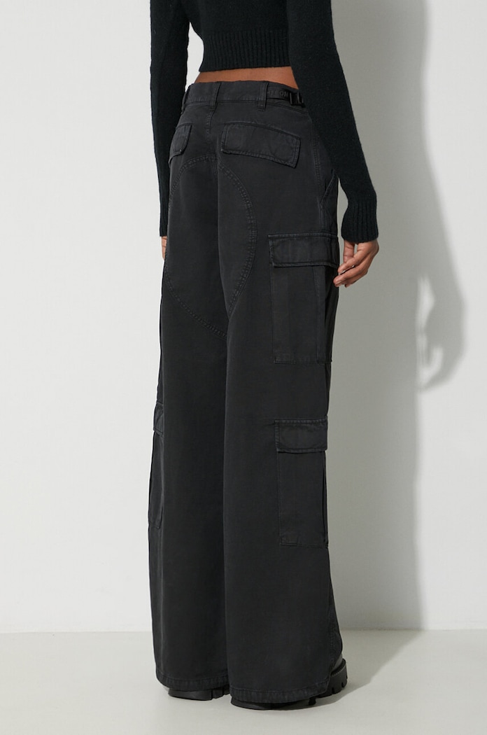 Abbigliamento Heron Preston pantaloni in lino misto Vintage Wash Canvas Cargo HWCF008F23FAB0011000 nero