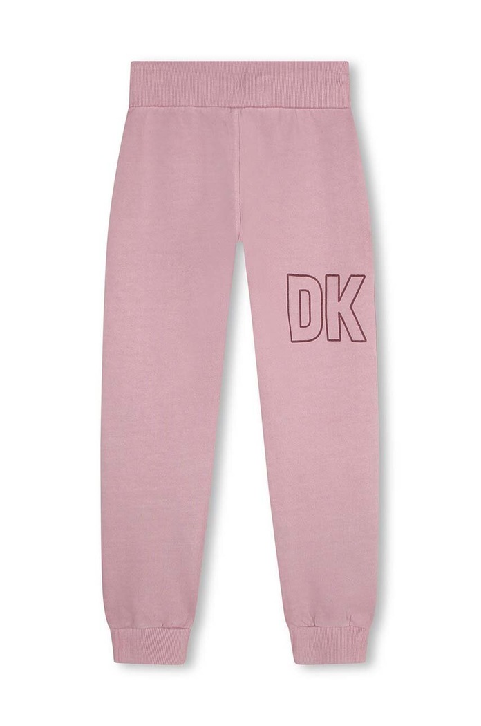 Dkny spodnie dresowe bawełniane dziecięce D54000.114.150 fioletowy AW23