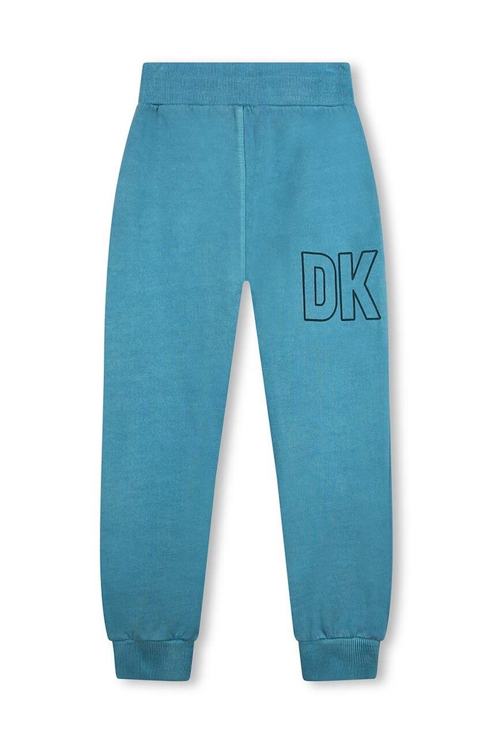 Dkny spodnie dresowe bawełniane dziecięce D54000.162.174 turkusowy AW23