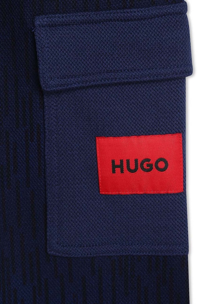 Chłopiec HUGO spodnie dresowe bawełniane dziecięce G24131.102.108 granatowy