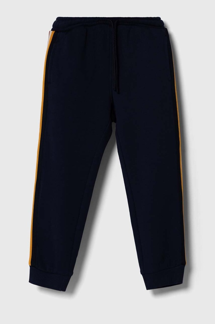Dječji pamučni donji dio trenirke United Colors of Benetton pletivo mornarsko plava 3J68GF02T.P.SEASONAL