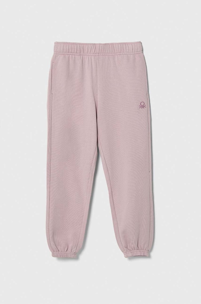 United Colors of Benetton spodnie dresowe bawełniane dziecięce x Disney nadruk fioletowy 3J68CF04K.G.SEASONAL