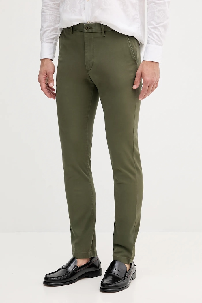 Kalhoty Tommy Hilfiger látka zelená MW0MW26619
