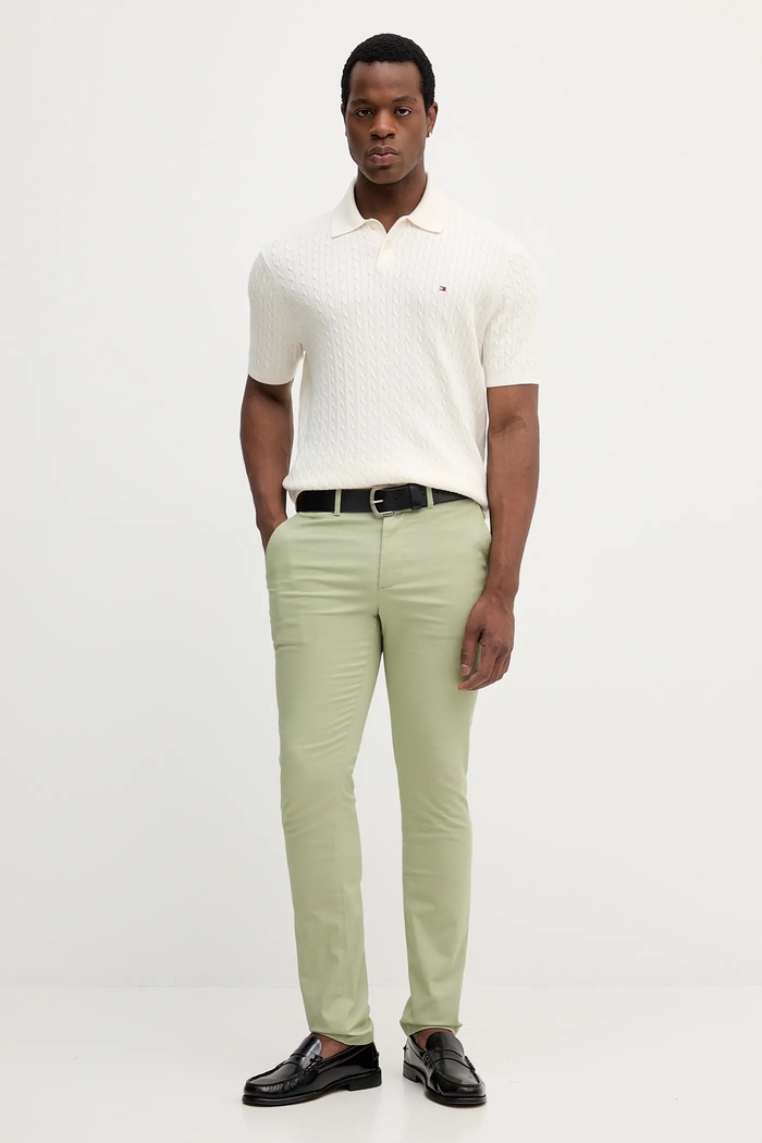 Kalhoty Tommy Hilfiger MW0MW26619 zelená SS26