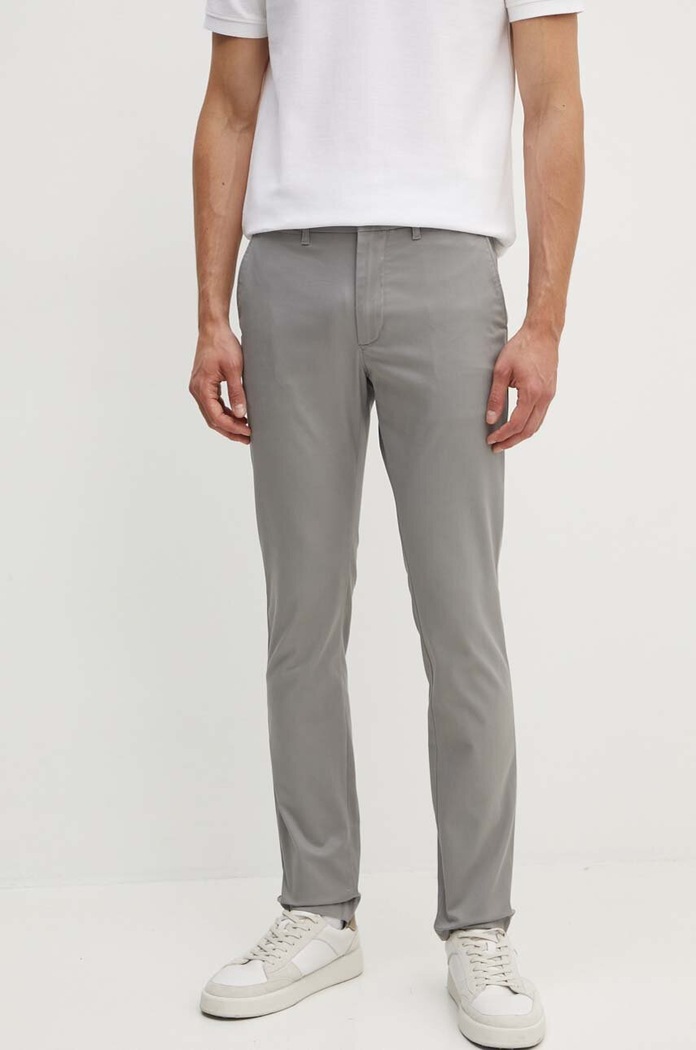 Kalhoty Tommy Hilfiger látka šedá MW0MW26619