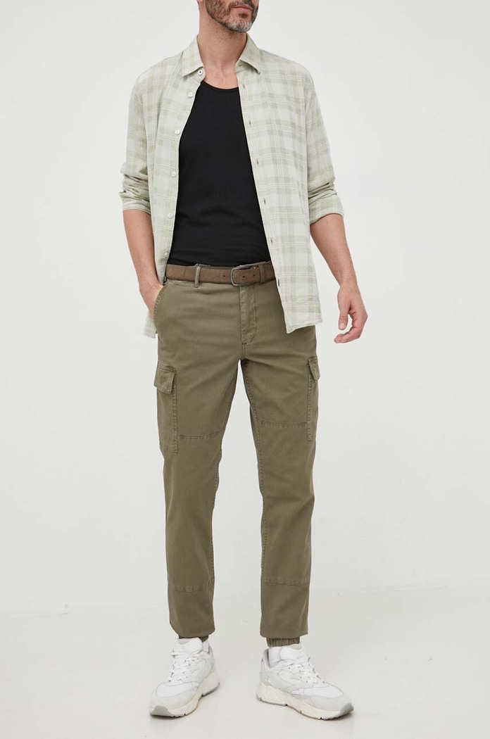 Tommy Hilfiger spodnie z elastanem zielony MW0MW31149