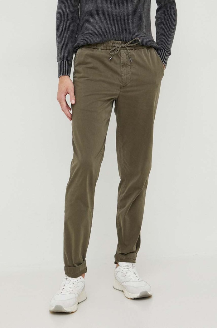 Tommy Hilfiger spodnie z elastanem zielony MW0MW32131