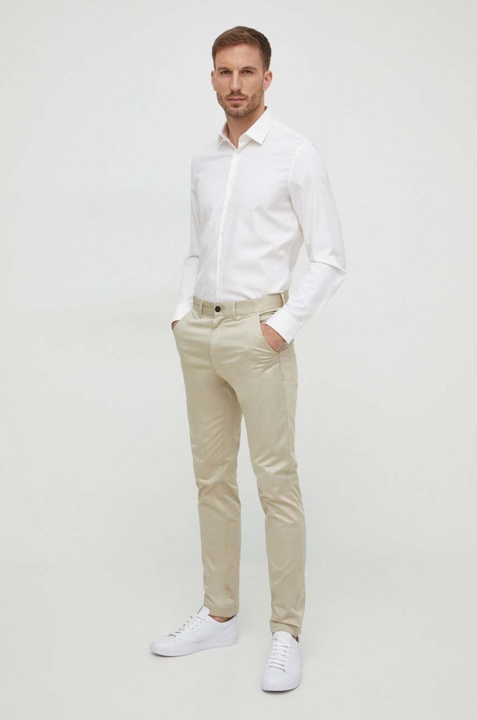 Calvin Klein spodnie K10K110963 beżowy AW23
